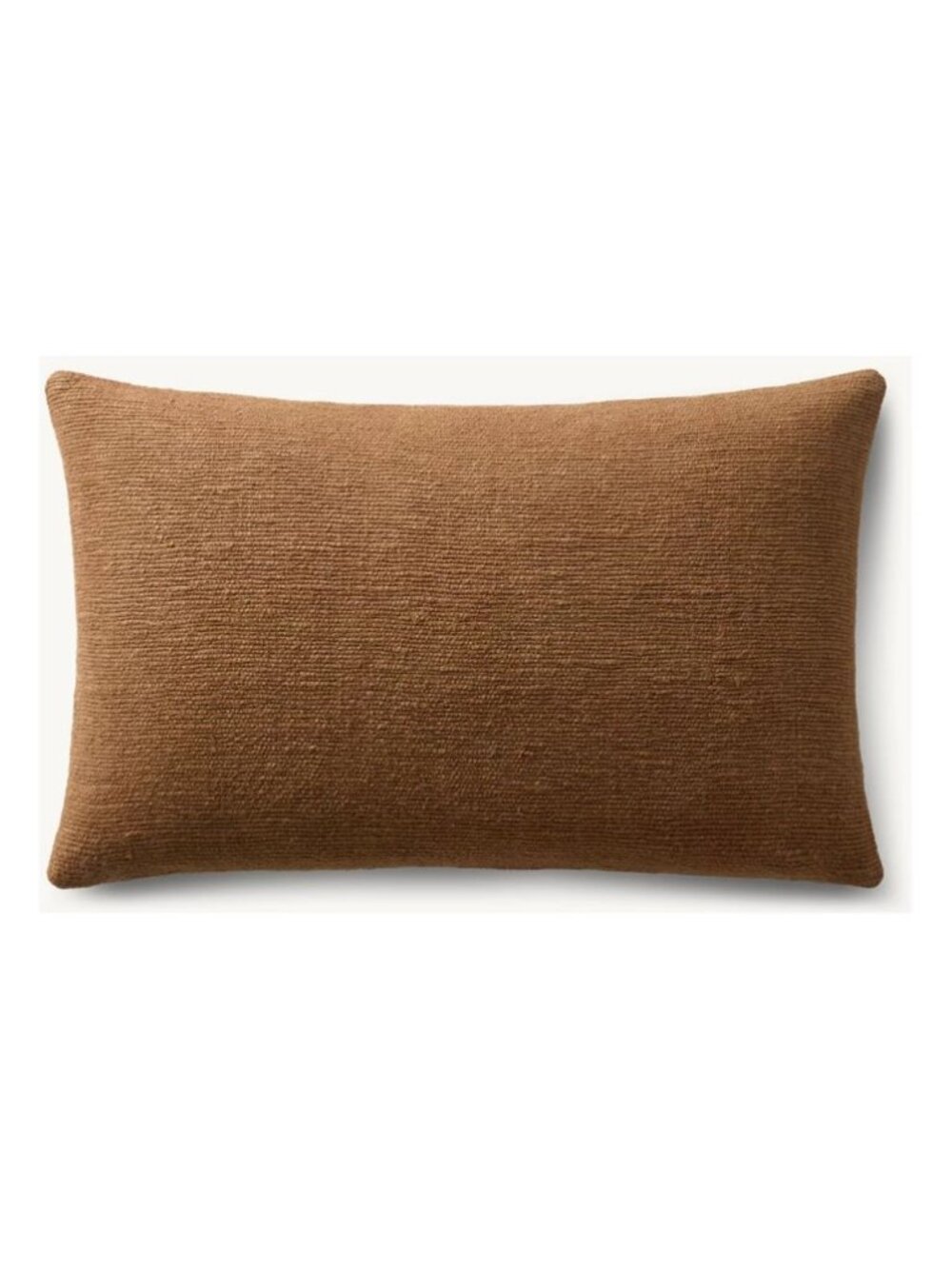 NEW! RH HARDWARE Terrain Textured Solid LUMBAR Pillow Cover 13X21 Burnt Caramel